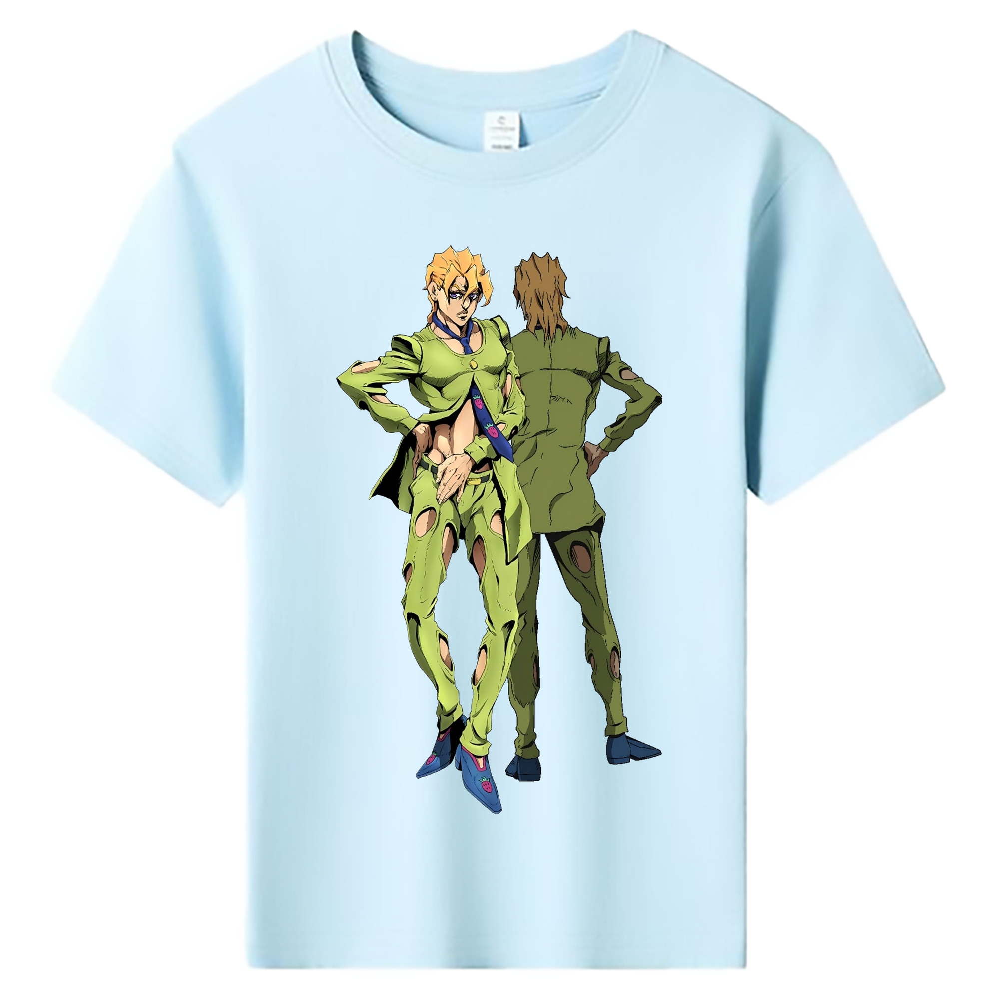 （画像用） ジョジョの奇妙な冒険 パンナコッタ?フー JoJo's Bizarre Adventure Pannacotta Fugo 綿100％キッズTシャツ（フロントプリント）